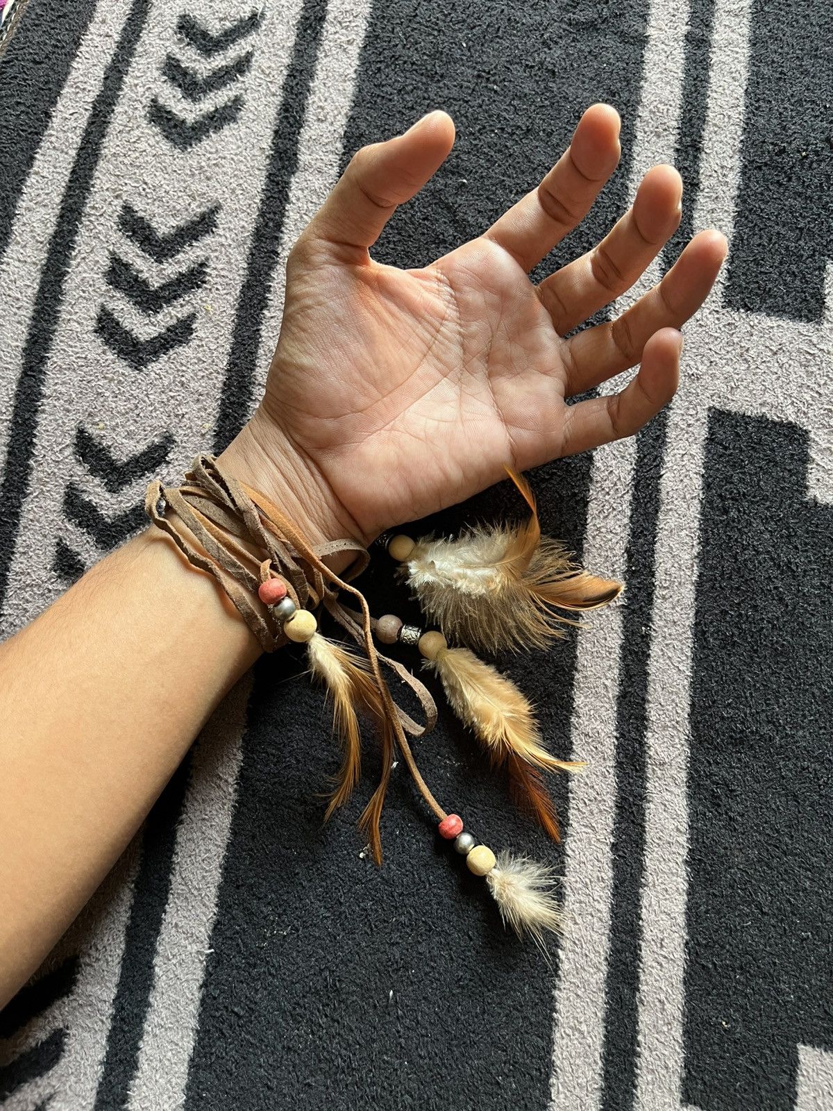14th Addiction unknwn leather accessory made with feathers kmrii style Size ONE SIZE - 4 Thumbnail