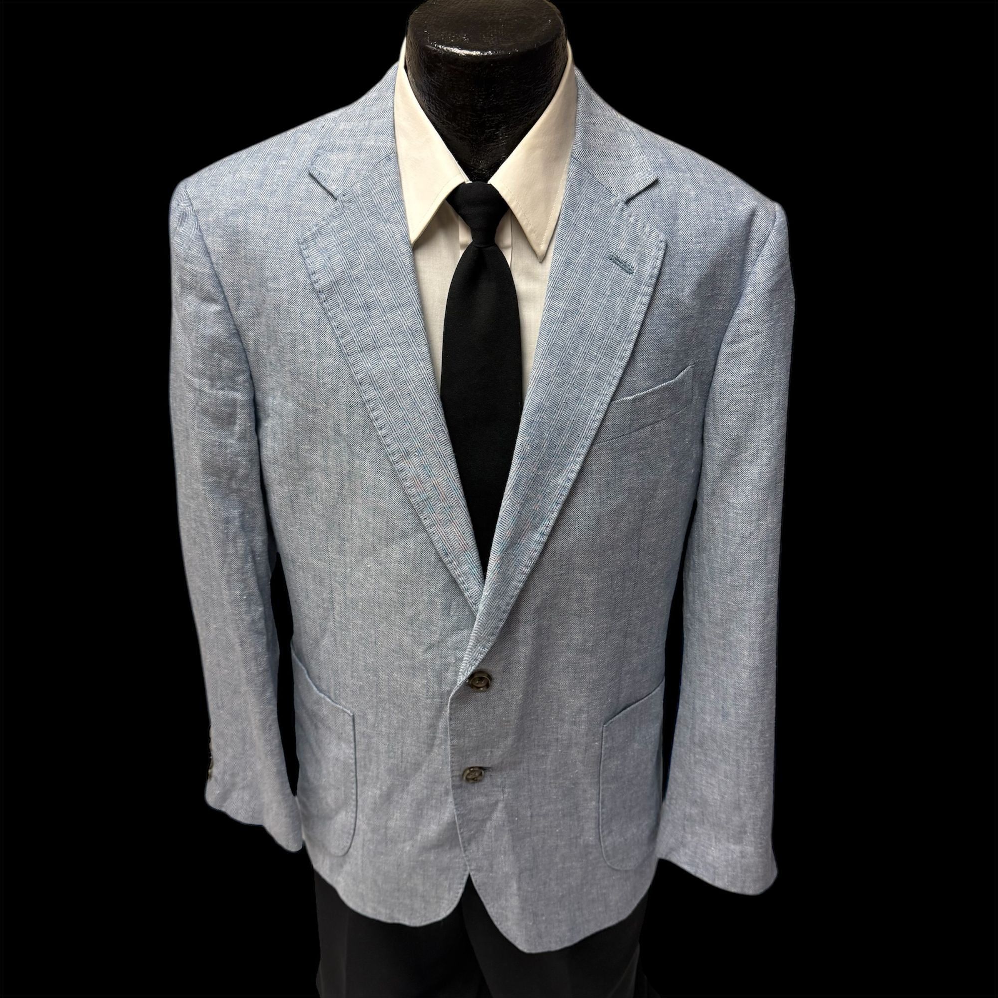 Stafford Stafford Sport Coat HERRINGBONE Linen Classic Fit Jacket Size 44R - 1 Thumbnail