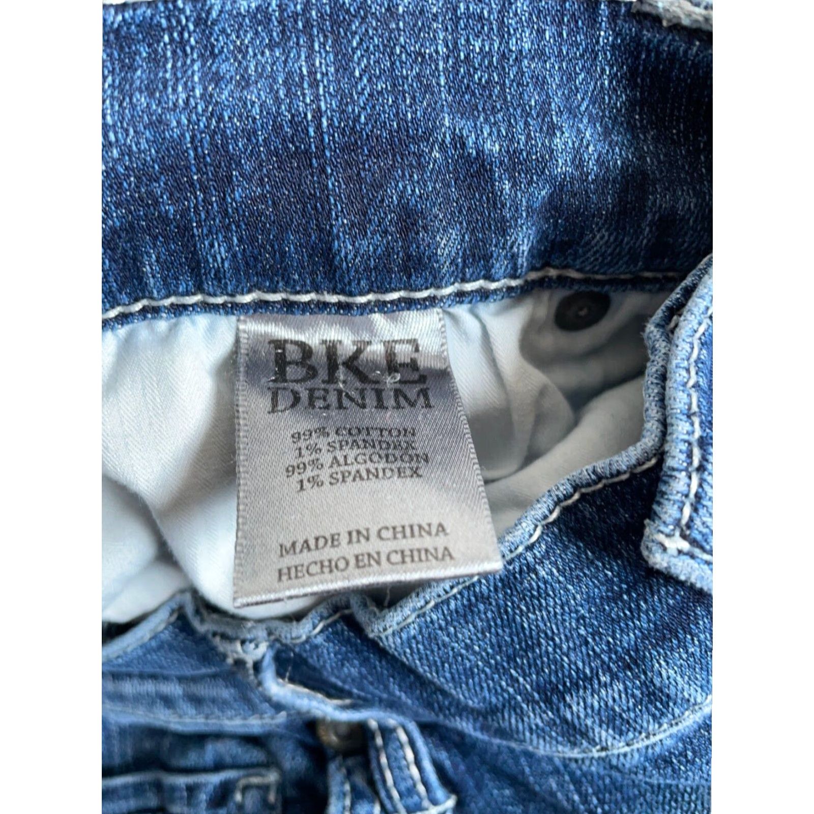 Vintage VINTAGE BKE Carter Men's 33 x 30 Blue Denim Straight Leg Low Rise Stretch Jeans Size US 33 - 4 Thumbnail