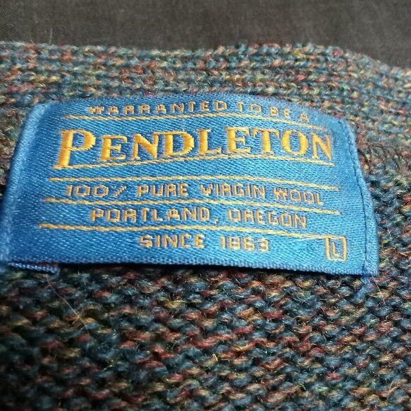 Pendleton × Vintage Vintage Pendleton Wool Cardigan Sweater Elbow Pads Size US L / EU 52-54 / 3 - 3 Thumbnail