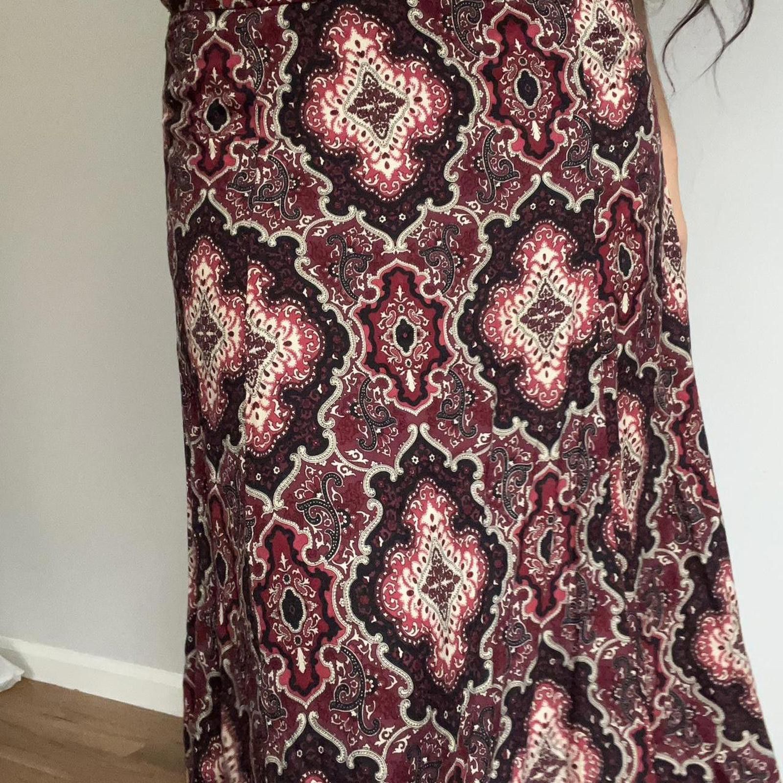 Other Red and burgundy midi skirt with a boho vibe #fairycore Size 32" / US 10 / IT 46 - 6 Thumbnail