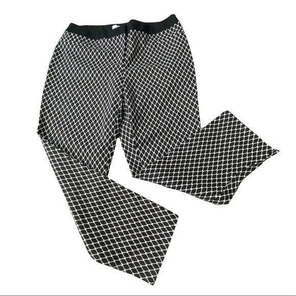 Other Chico's 2 Pants Black White Diamond Cropped Ankle 12 Size 34" / US 12 / IT 48 - 2 Thumbnail