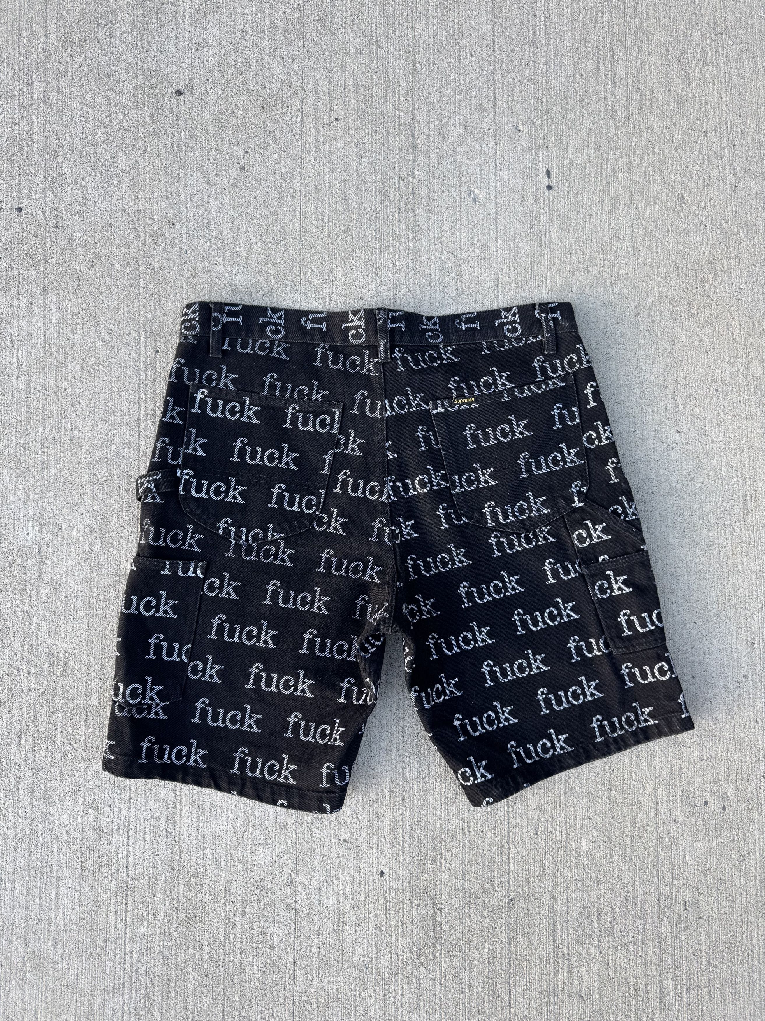 Supreme ss13 supreme ‘fuck’ denim shorts. Size US 32 / EU 48 - 3 Thumbnail