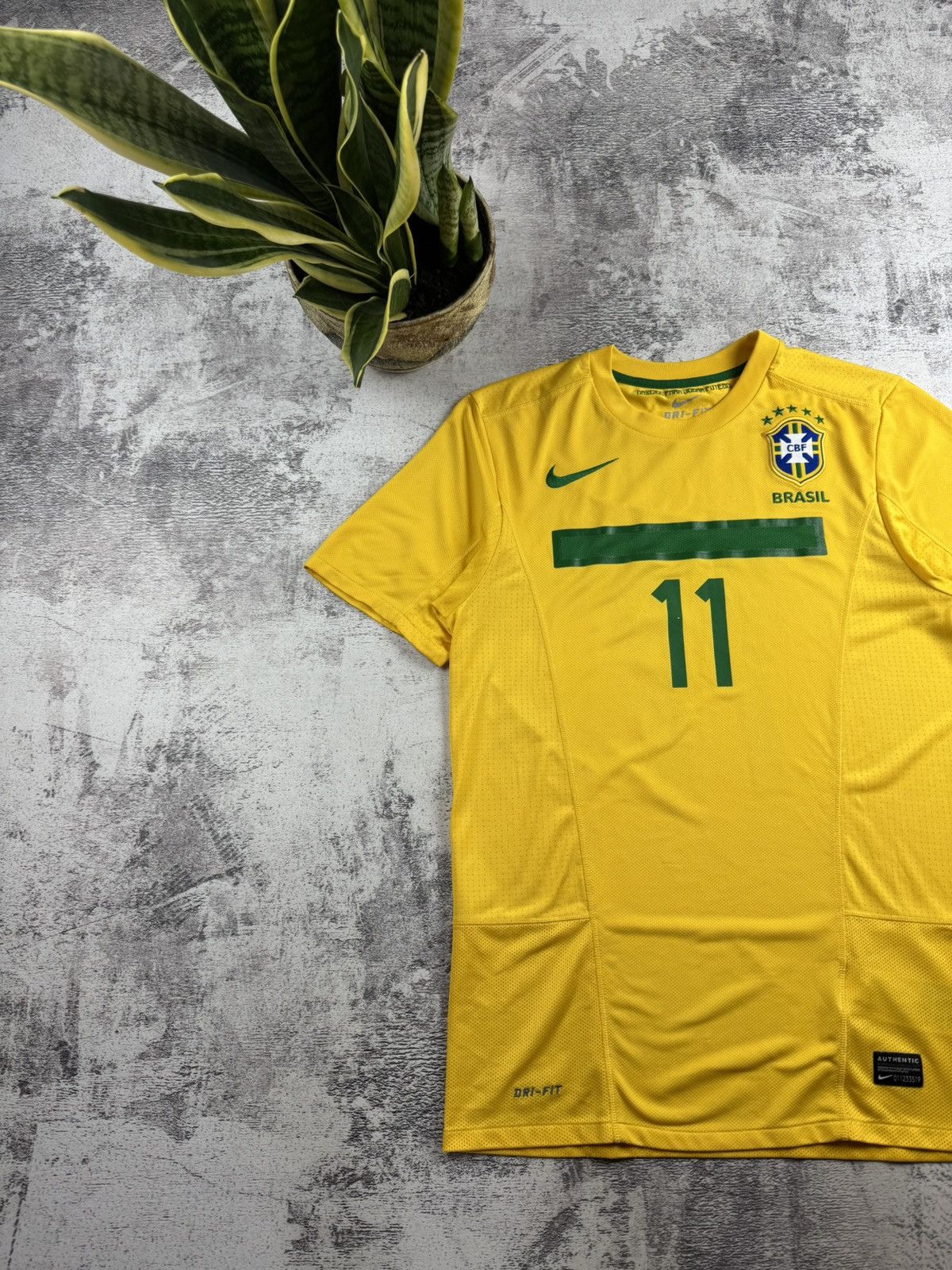 Nike Brasil 2011 2012 Brazil Neymar JR. National Soccer Football T Shirt Jersey Tee Size US S / EU 44-46 / 1 - 3 Thumbnail