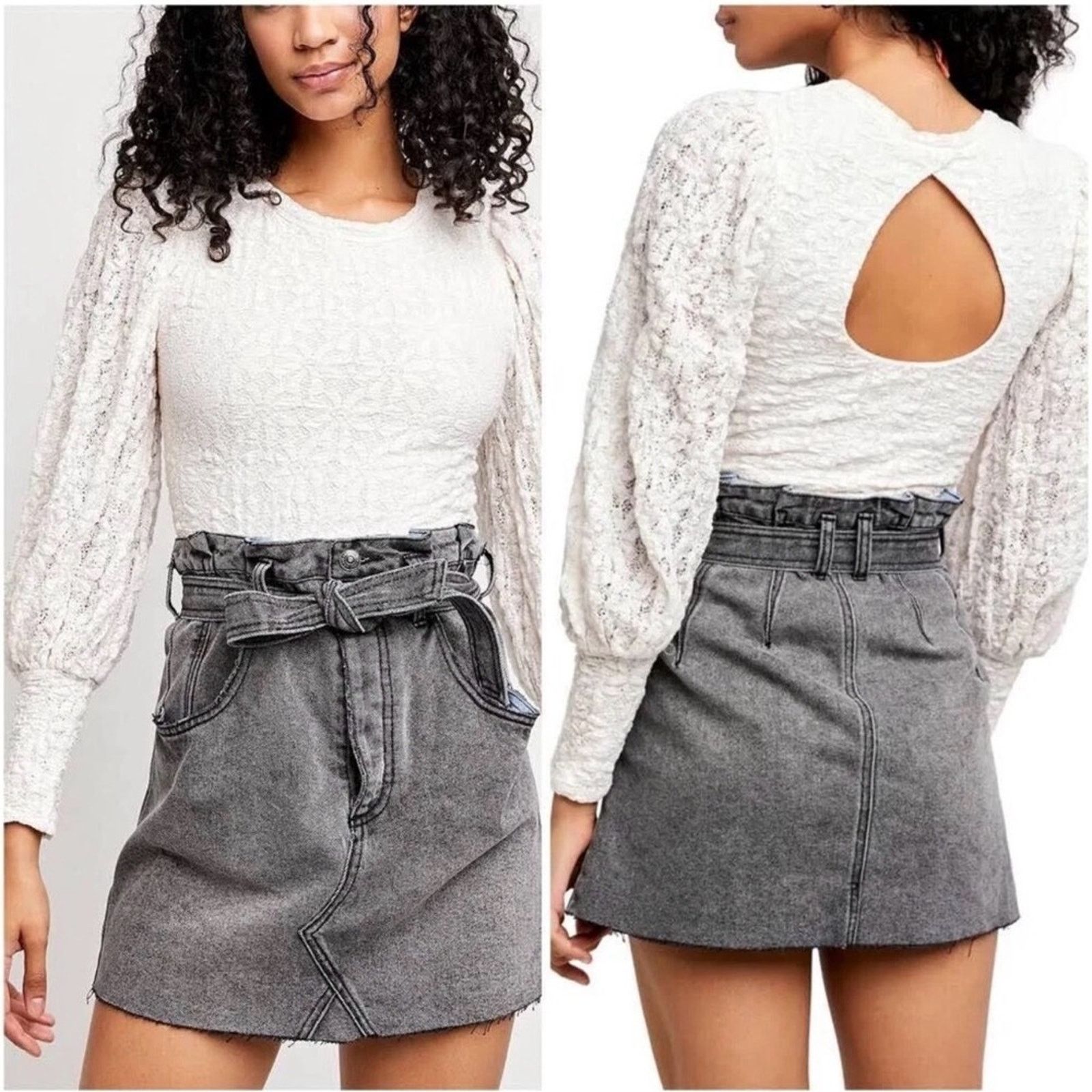 Free People Free People Jasmine Puff Sleeve Lace Crop Top Womens Medium Size M / US 6-8 / IT 42-44 - 1 Thumbnail