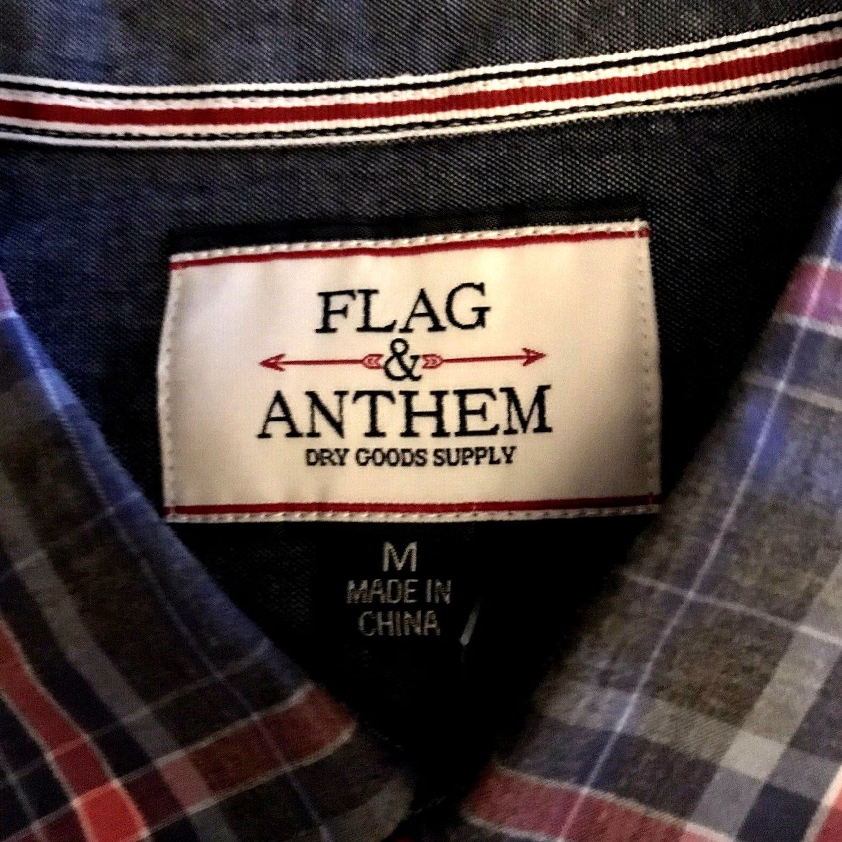 Flag & Anthem Flag & Anthem Shirt Mens M Pearl Snap Long Sleeve Western Gray Plaid Cotton Button-Up N/A Size US M / EU 48-50 / 2 - 2 Thumbnail