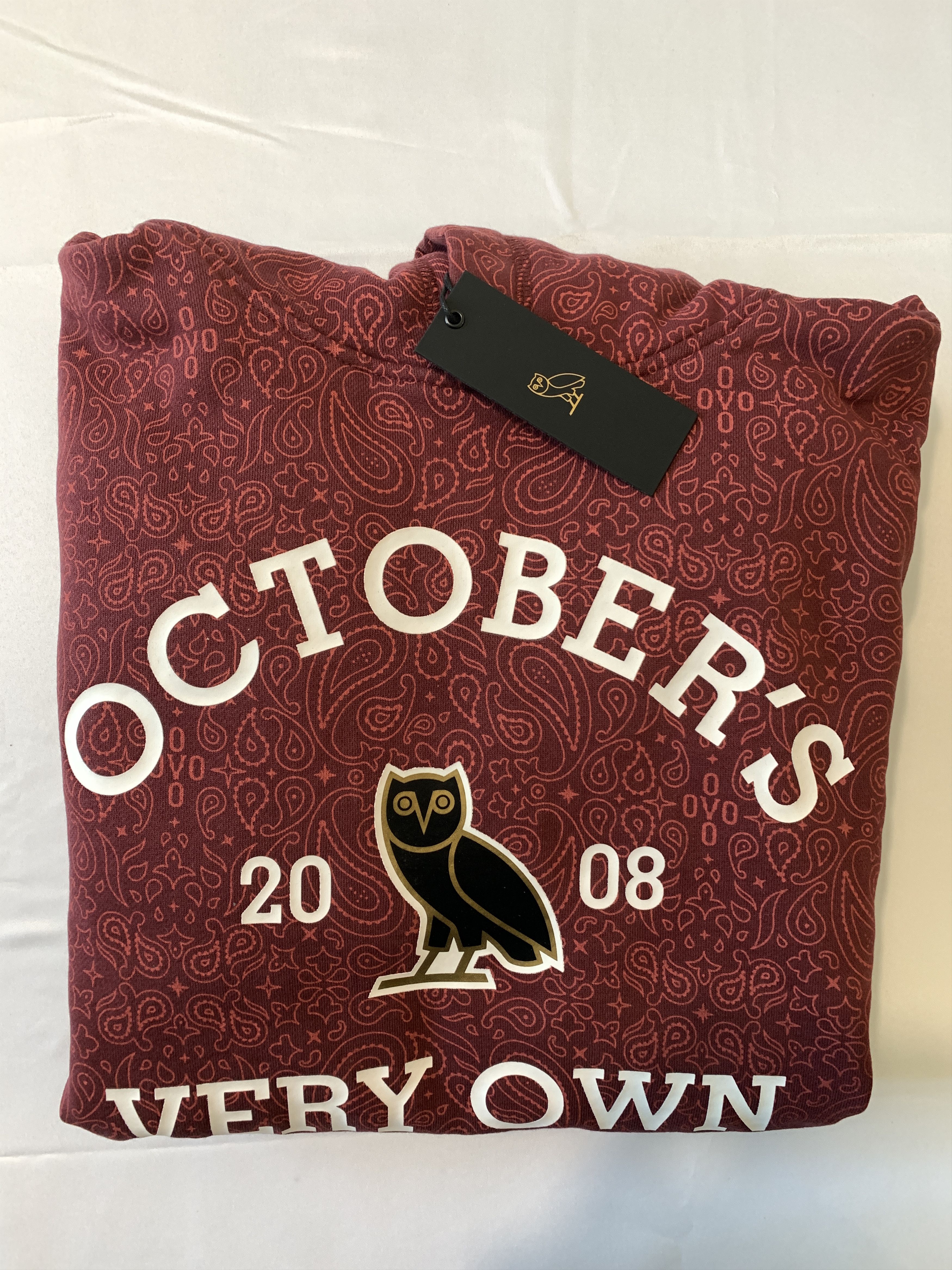 Drake *RARE* OVO Collegiate Hoodie (FW22) Merlot/Paisley Size US XL / EU 56 / 4 - 2 Thumbnail