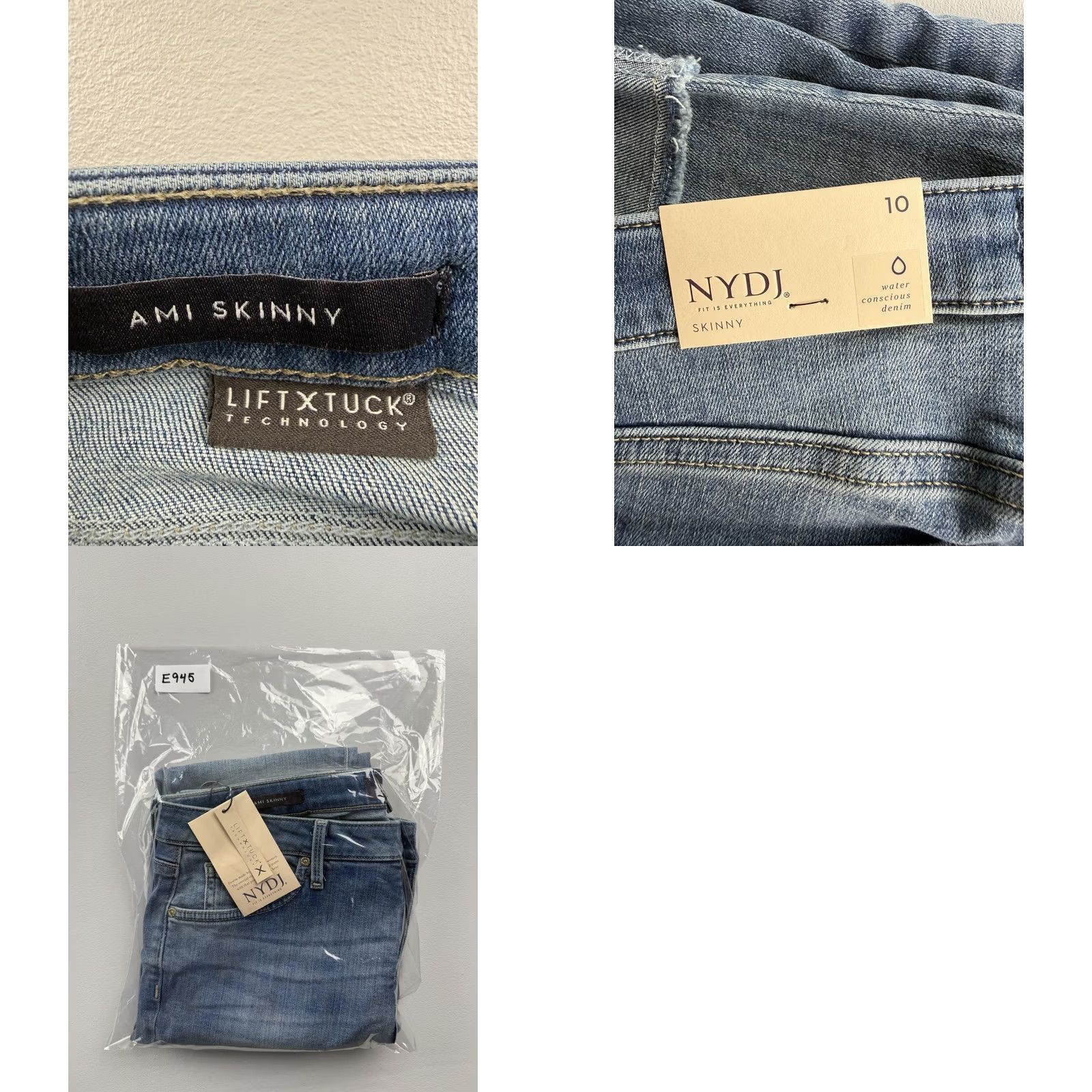 NYDJ NYDJ Jeans Skinny Ankle 10 Womens Blue Mid Rise Denim Fringe Hem Slim Pocket 5-Pocket Zipper Stretch Cotton Blend 27in Inseam Size 32" / US 10 / IT 46 - 8 Thumbnail