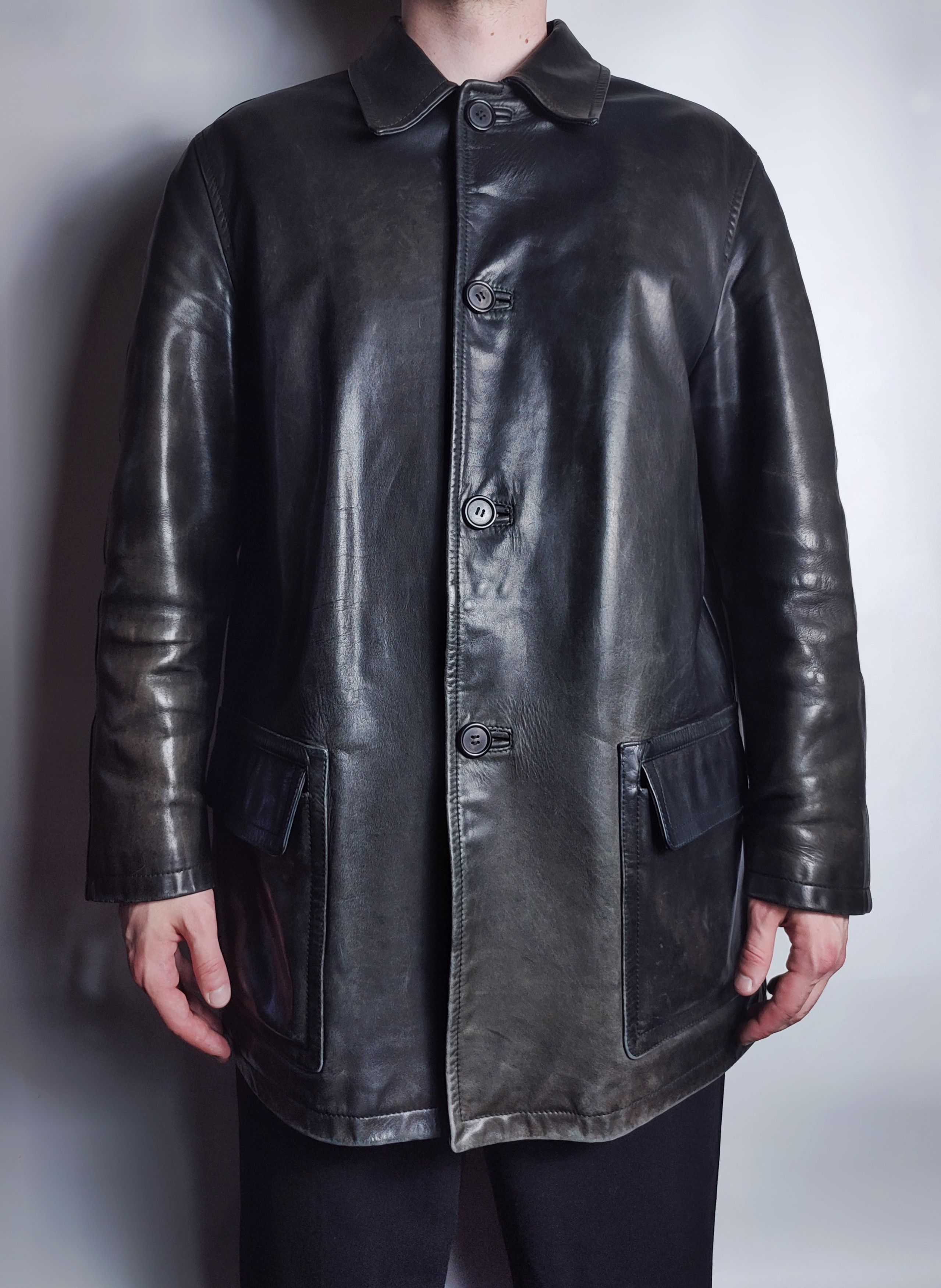 ジャケット・アウター Prada sports leather riders jacket 38 Prada Leather Jacket With Belt - Palisander | Editorialist