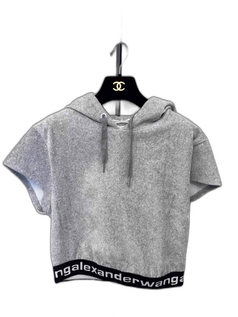 Alexander Wang Alexander Wang Gray Hooded Crop Top Size S / US 4 / IT 40 - 1 Thumbnail