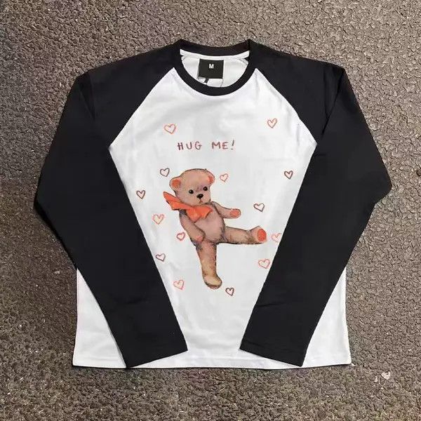 VIBE Cartoon Doll Bear Printed Loose Casual Long Sleeve T-Shirt Size US XXL / EU 58 / 5 - 8 Thumbnail