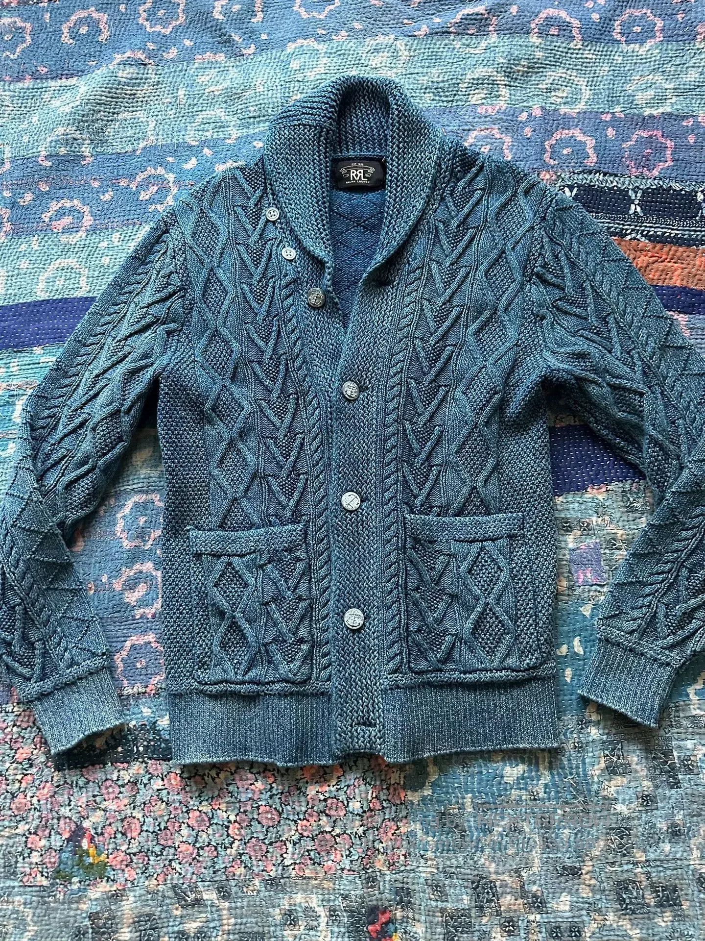 RRL Ralph Lauren RRL Blue Dyed Wool Knit Sweater. Size US M / EU 48-50 / 2 - 1 Thumbnail