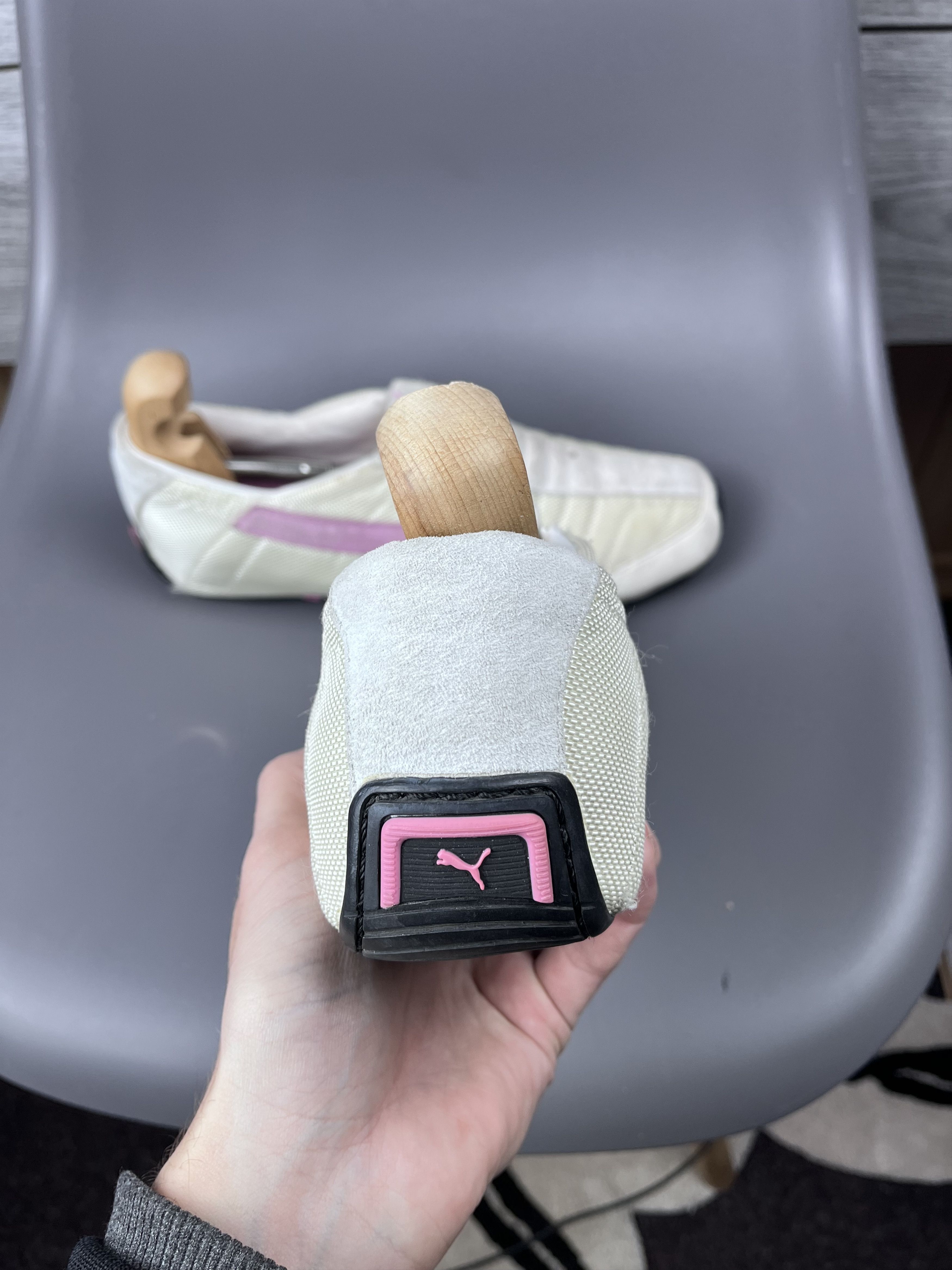 Puma Puma Slip-On Racing Shoes White Pink Low Profile Rare 40 siz Size US 7 / EU 40 - 3 Thumbnail