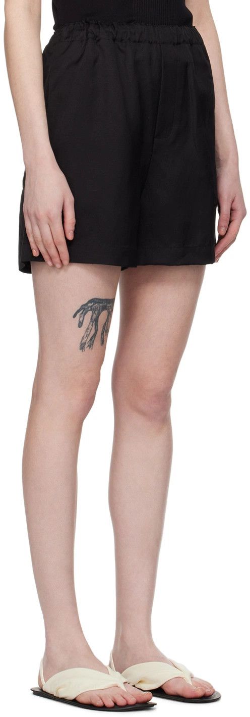 Loulou de Saison o1s22i1n1024 Viscose Linen Seto Shorts in Black Size 27" / US 4 / IT 40 - 4 Thumbnail