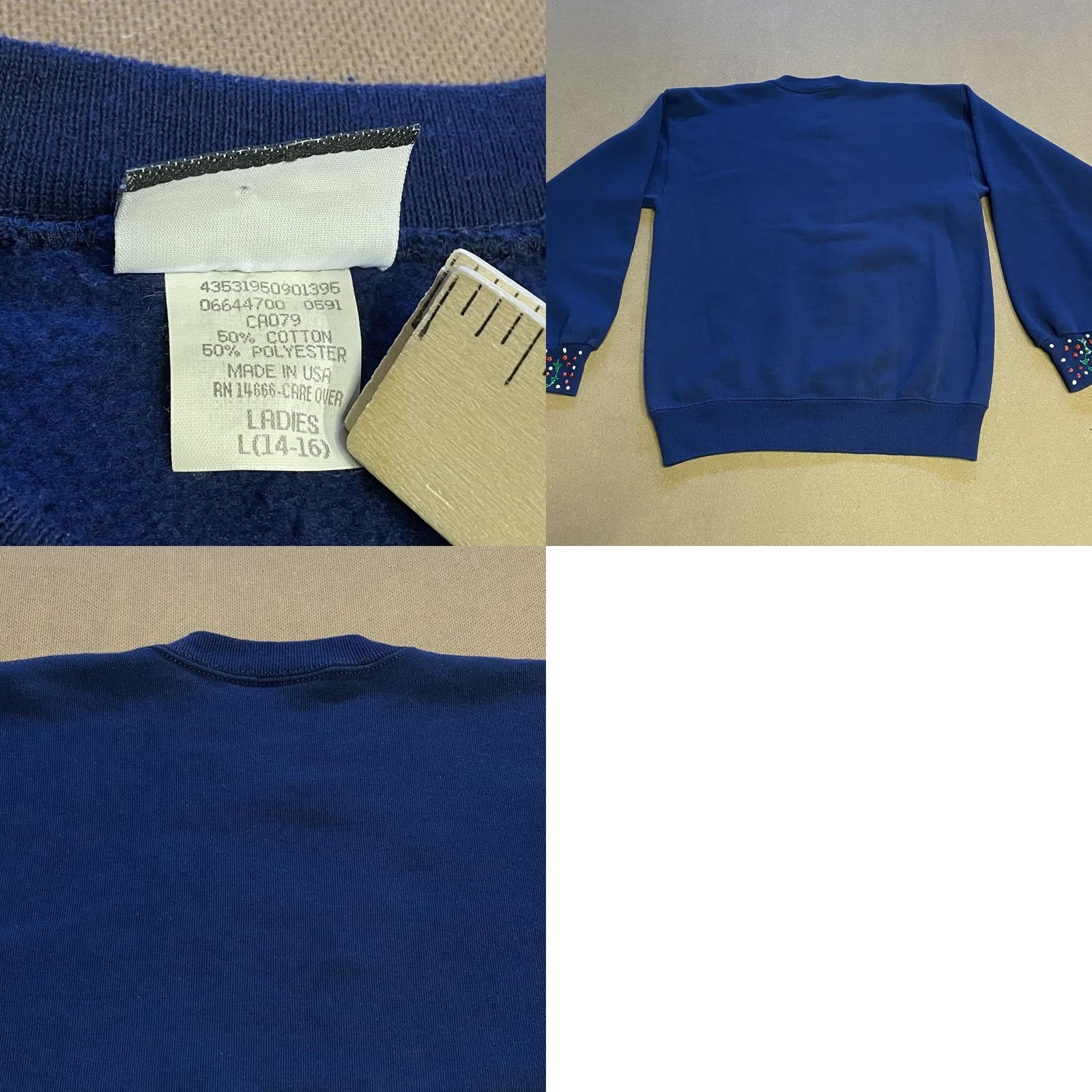 Lee VINTAGE Lee Sturdy Sweats Sweater Womens Large Blue Teddy Bear Christmas 90s USA Size L / US 10 / IT 46 - 8 Thumbnail