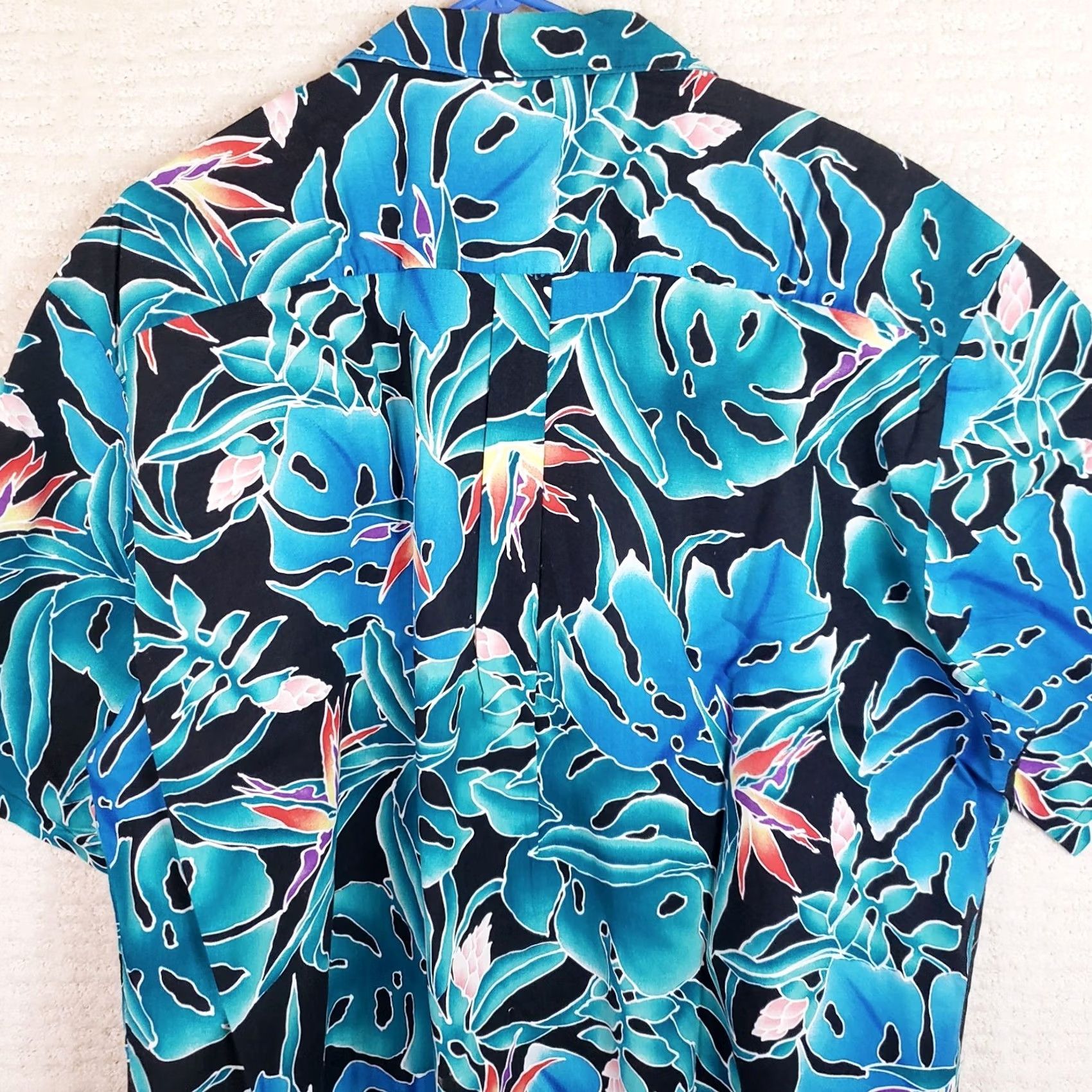 Hilo Hattie VINTAGE Hilo Hattie Shirt Mens XXL Blue Black Hawaiian Original Floral Cotton Pocket Size US XXL / EU 58 / 5 - 7 Thumbnail
