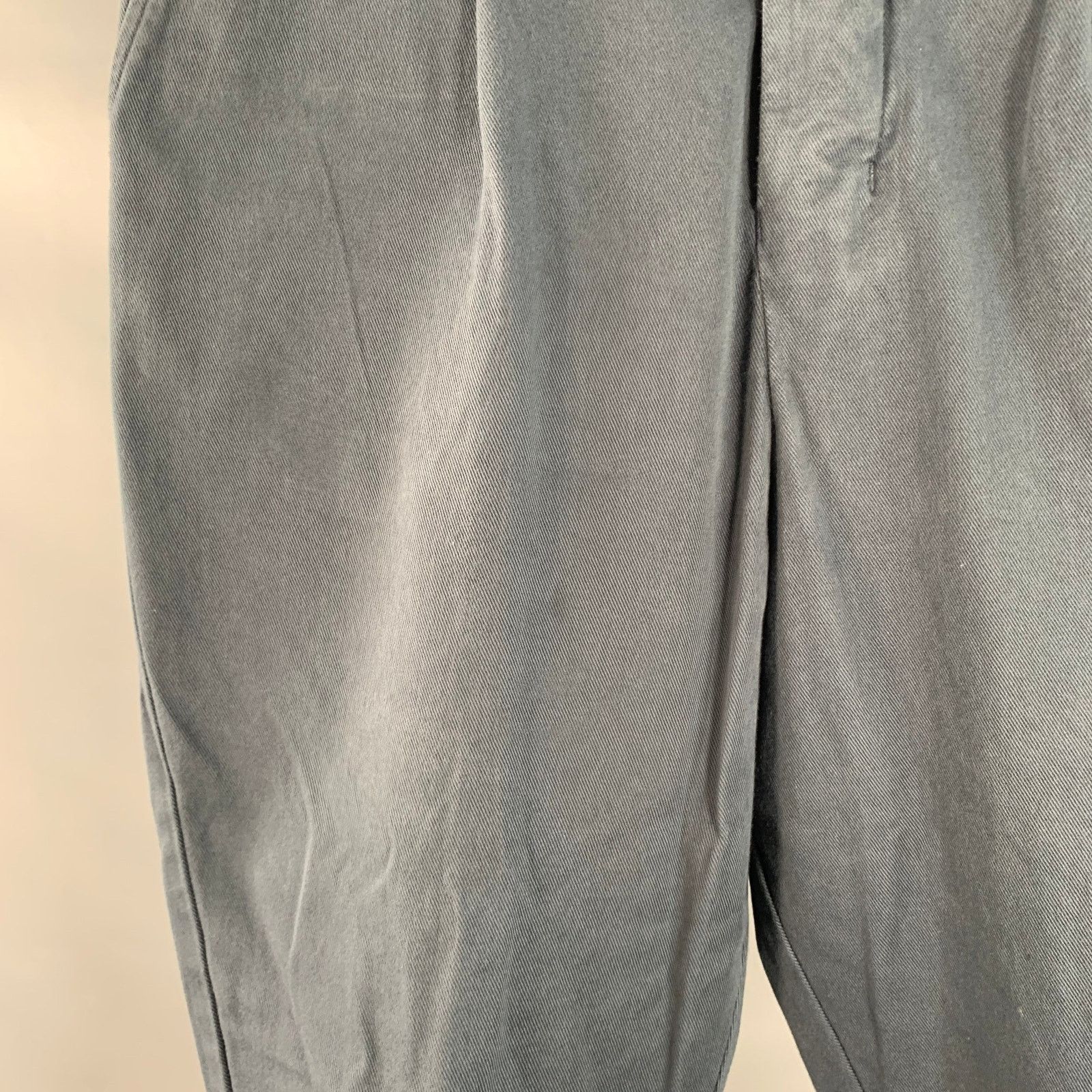 AMI Size M Blue Cotton Pleated Button Fly Casual Pants Size US 34 / EU 50 - 5 Thumbnail