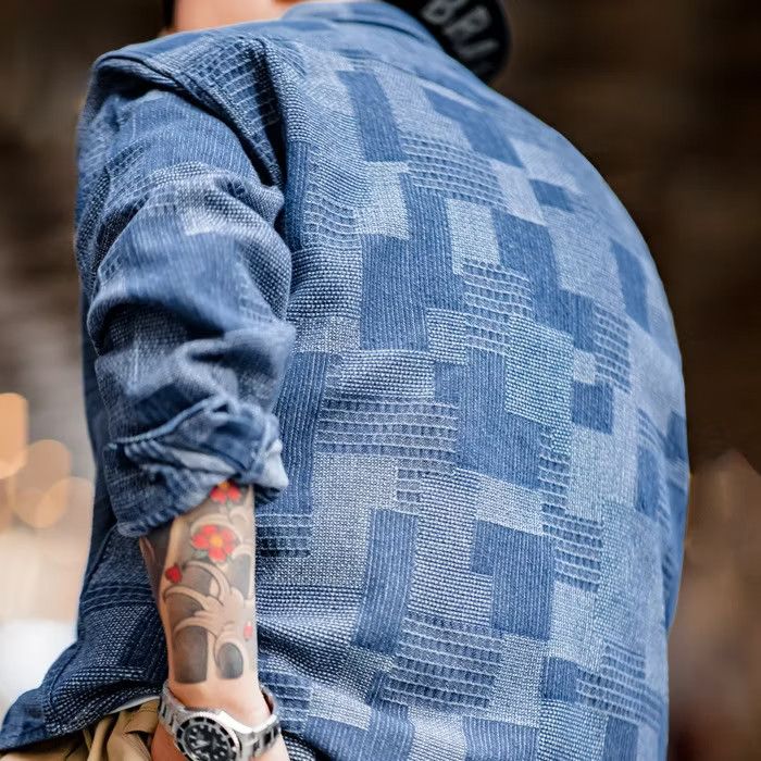 PPFM 💥Stiching boro denim blue shirt Size US L / EU 52-54 / 3 - 3 Thumbnail
