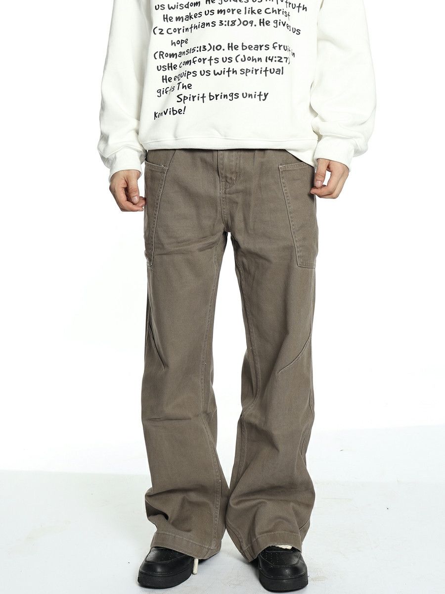 washed faded patchwork baggy cargo pants