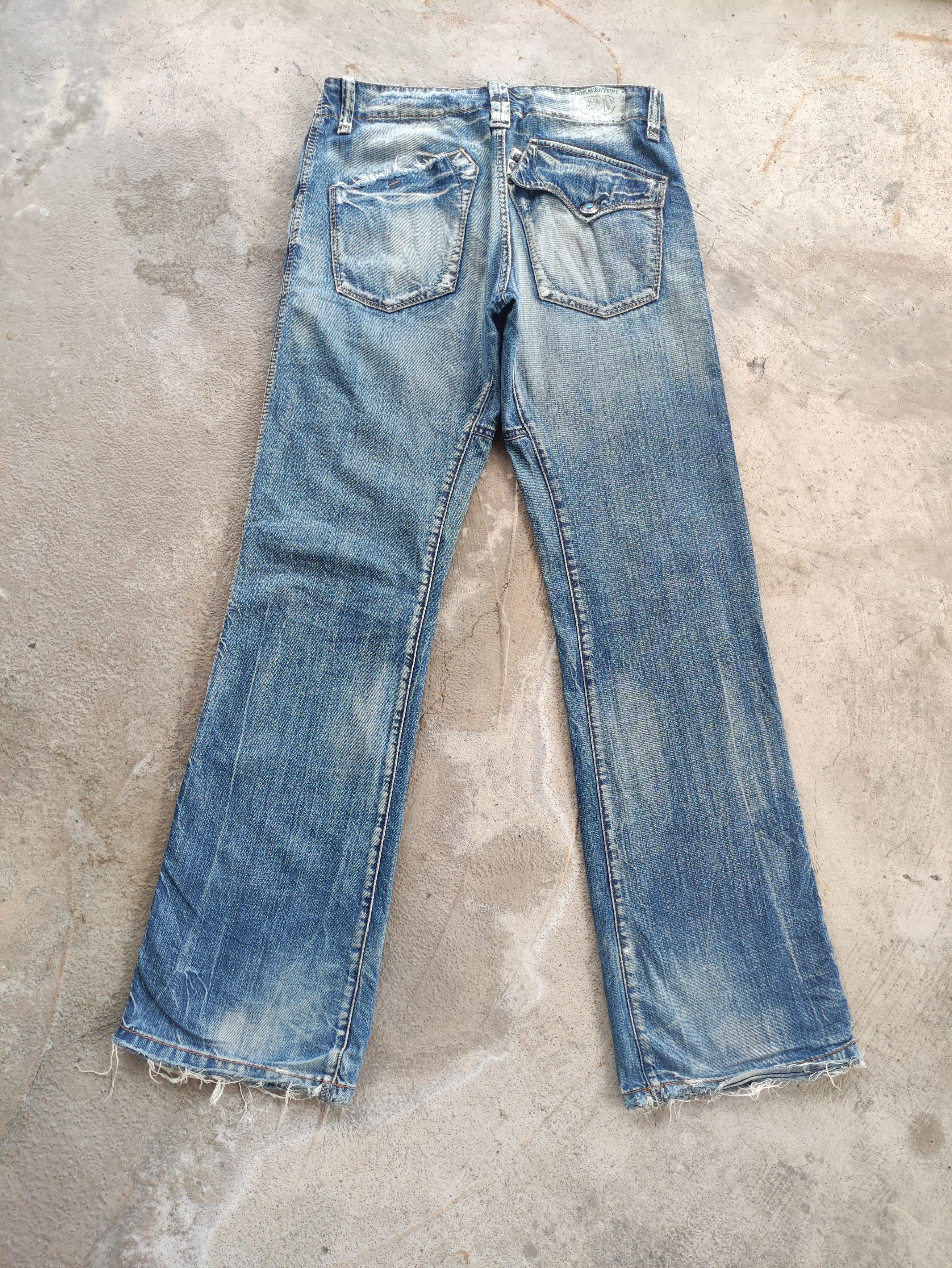 Japanese Brand Vintage Bonavanture Button Flare Jean Distressed Faded denim Size US 32 / EU 48 - 9 Thumbnail