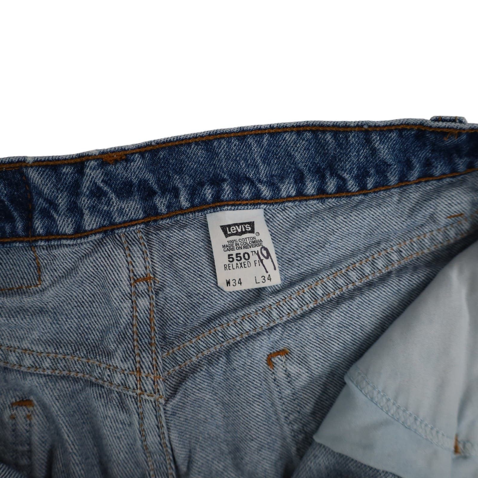 Levi's × Vintage Vintage Levis 550 Orange Tab Relaxed Denim Jeans Size US 34 / EU 50 - 6 Thumbnail