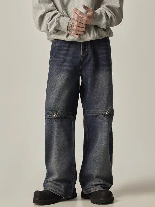 VIBE Retro street wash patchwork hollow jeans Size US 32 / EU 48 - 6 Thumbnail