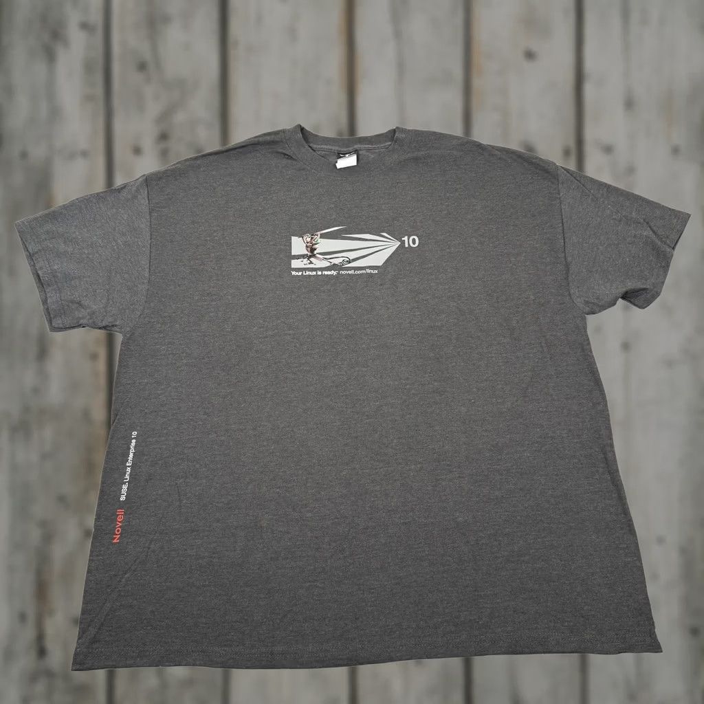 Hanes VINTAGE Linux Shirt Mens 2XL Gray Computer Tech Promo Tee Penguin Windows Y2K Size US XXL / EU 58 / 5 - 1 Thumbnail