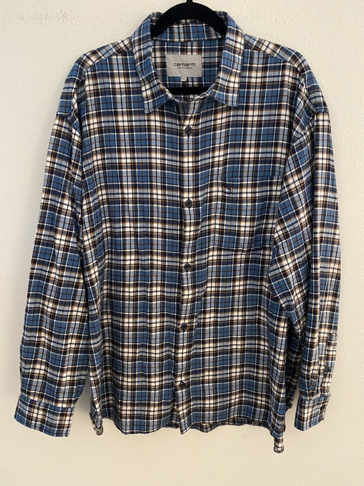 Carhartt WIP L/S Yuma Blue Plaid Shirt XL Menswear