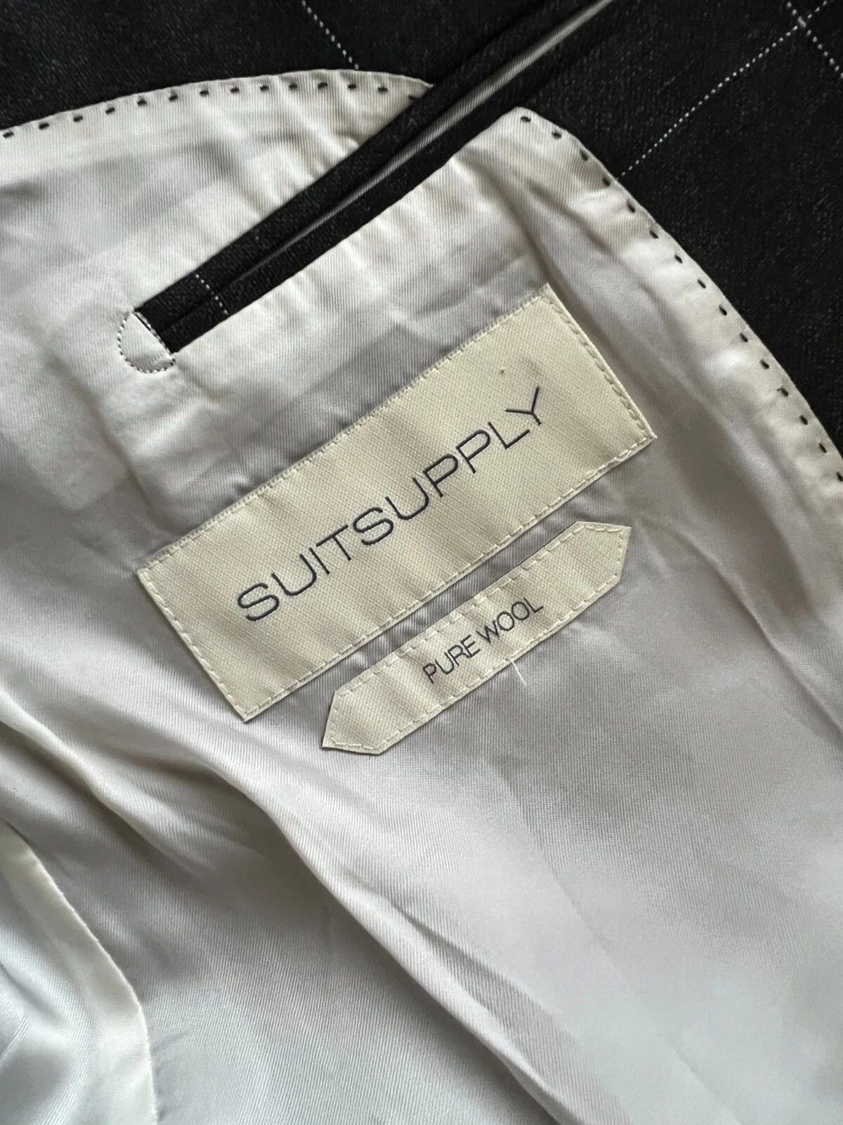 Suitsupply Suitsupply Black Windowpane Check Lazio Suit Jacket Blazer Size 42L - 10 Thumbnail