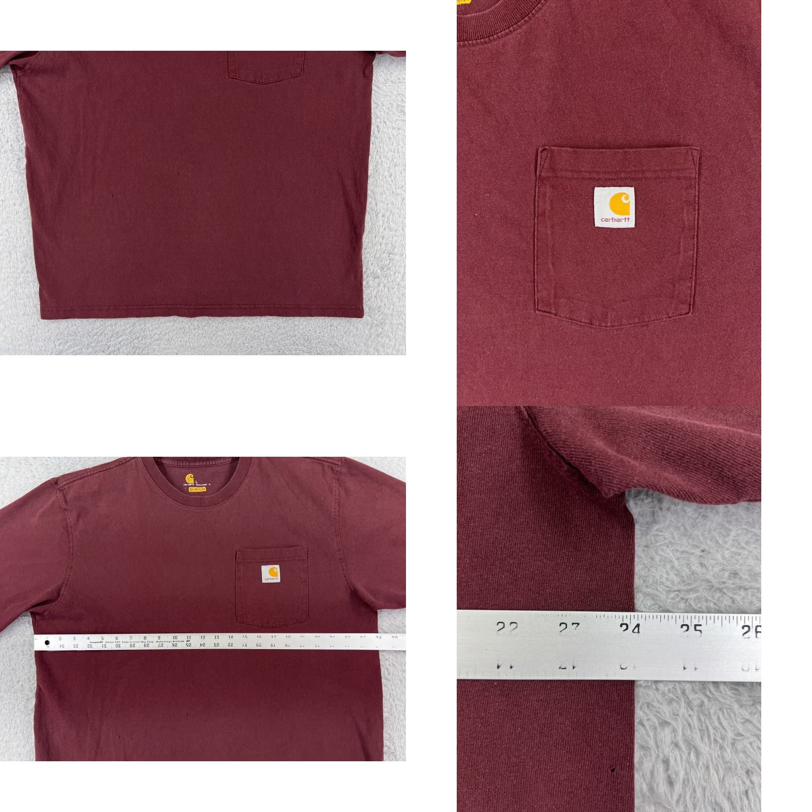 Carhartt Carhartt Mens Shirt L Red Short Sleeve Crew Neck Cotton Workwear Pocket K87 Size US L / EU 52-54 / 3 - 8 Thumbnail