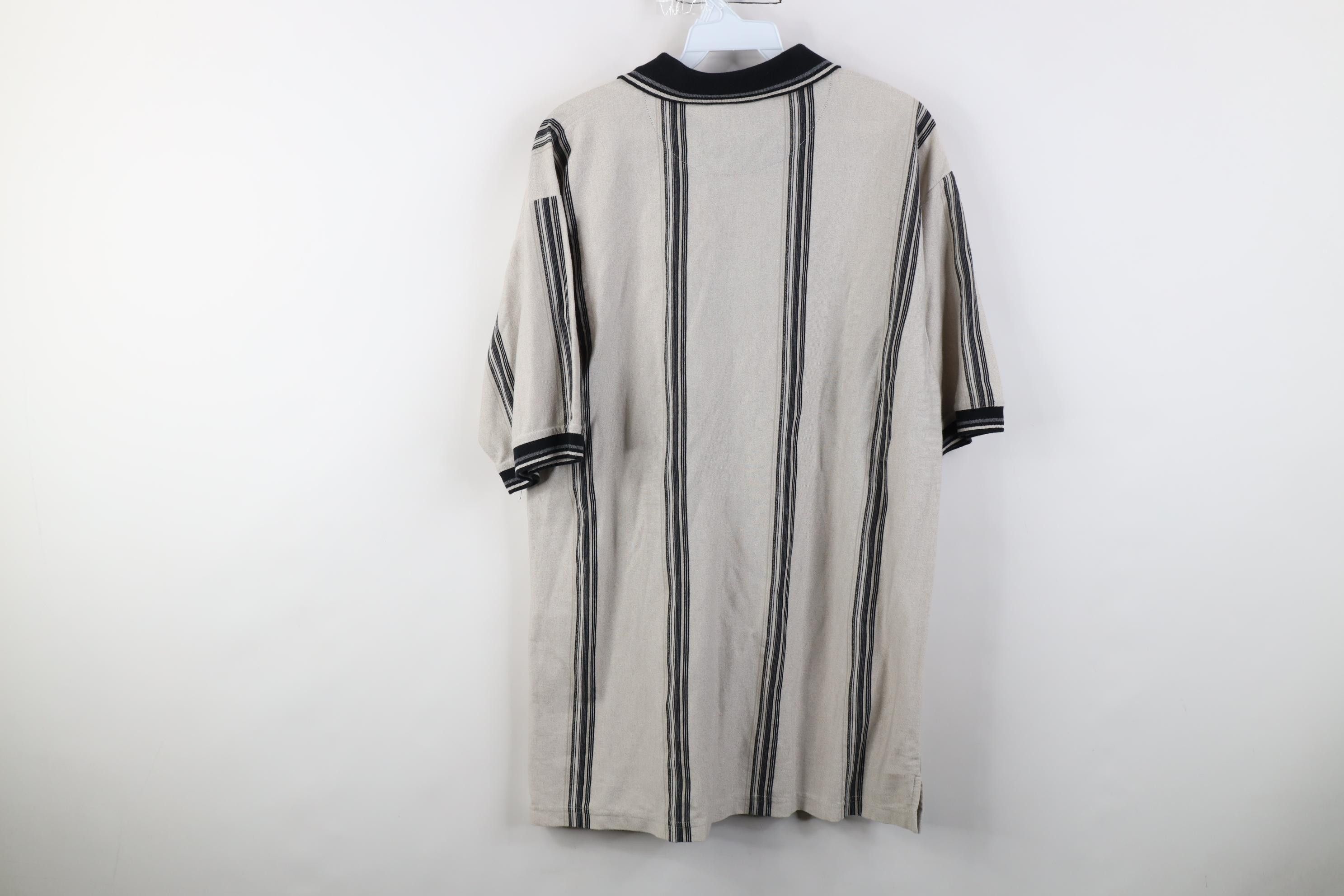 Vintage Vintage 90s Streetwear Striped Knit Collared Golf Polo Shirt Size US L / EU 52-54 / 3 - 9 Thumbnail