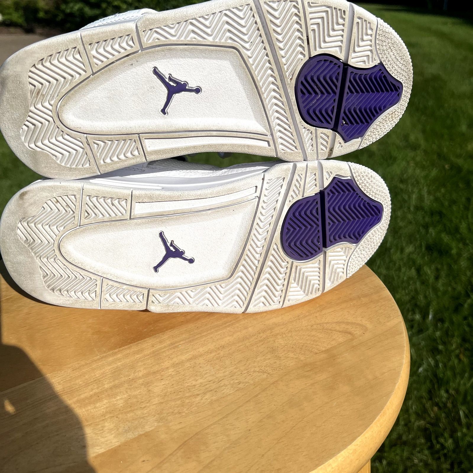 Jordan Brand × Nike Air Jordan 4 Retro GS Purple Metallic Men's Shoes - Size 6.5 Size US 6.5 / EU 39-40 - 7 Thumbnail