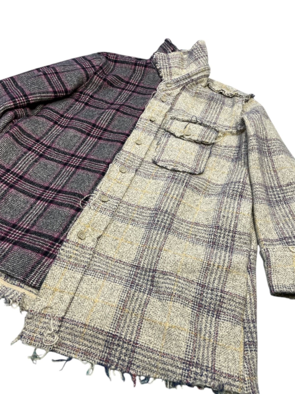 Japanese Brand Japanese Brand JNBY Oversized Spliced ​​Plaid Wool Jacket Size US XL / EU 56 / 4 - 1 Thumbnail