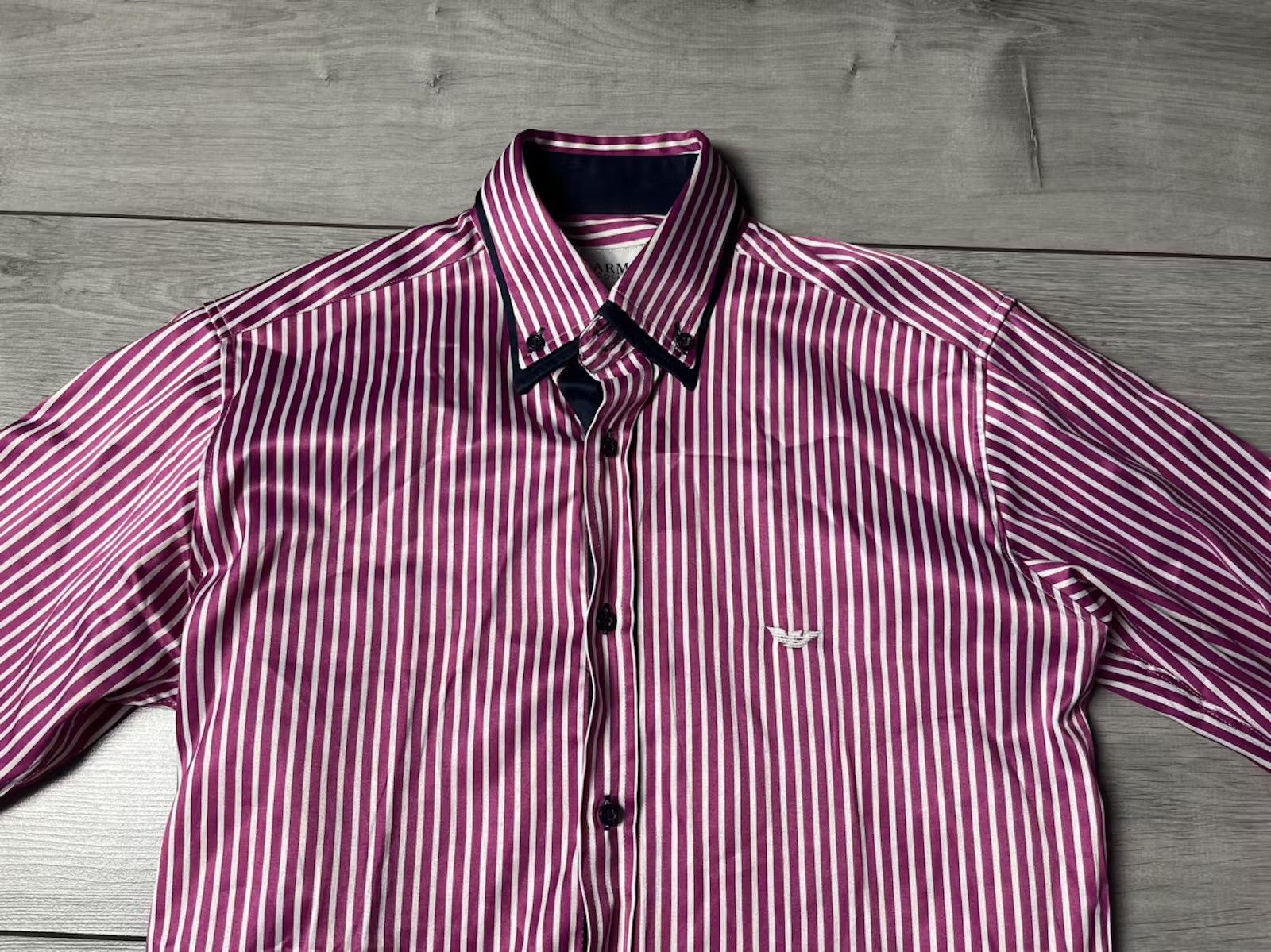 Armani Armani collezioni shirt striped size Medium Size US M / EU 48-50 / 2 - 3 Thumbnail