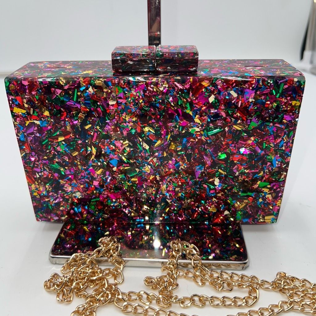 Other Confetti Acrylic Magnetic Clasp Clutch/Chain Shoulder bag Size ONE SIZE - 2 Thumbnail