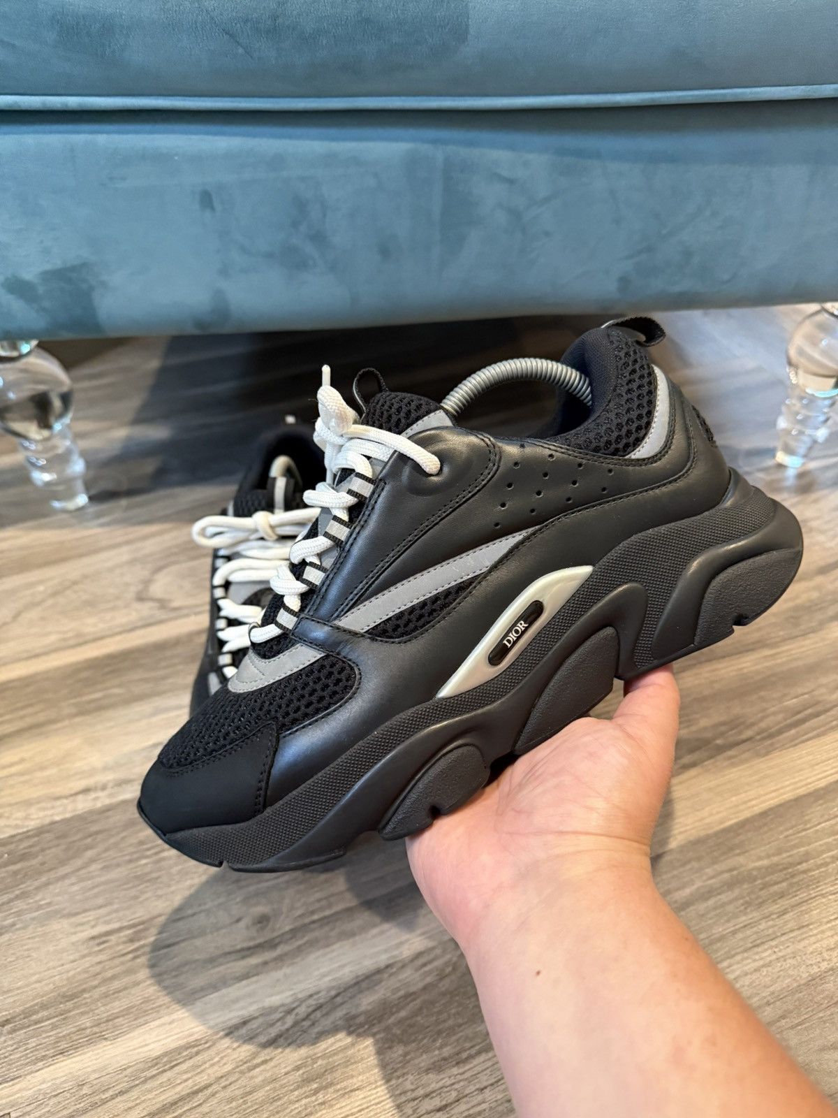 Dior Dior B22 Sneaker black silver Size US 10 / EU 43 - 4 Thumbnail