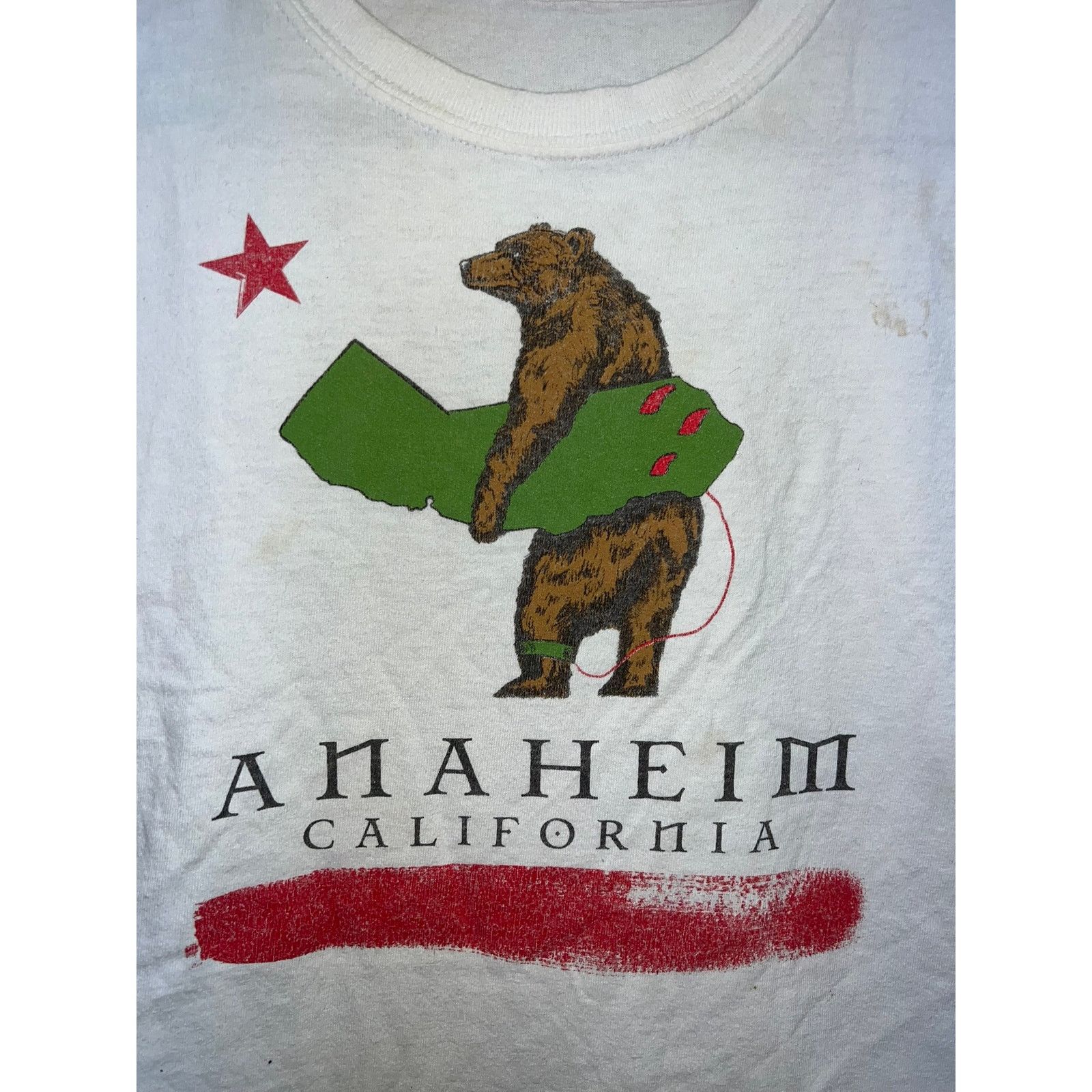 Vintage Anaheim California Shirt Bear Graphic CA White Tee Small Size US S / EU 44-46 / 1 - 2 Thumbnail