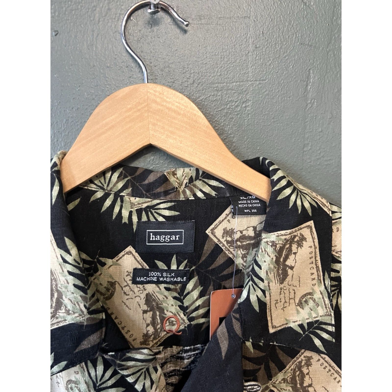 Haggar VINTAGE Haggar Black Hawaiian Button-Up Silk Shirt XL NWT Silk Size US XL / EU 56 / 4 - 3 Thumbnail