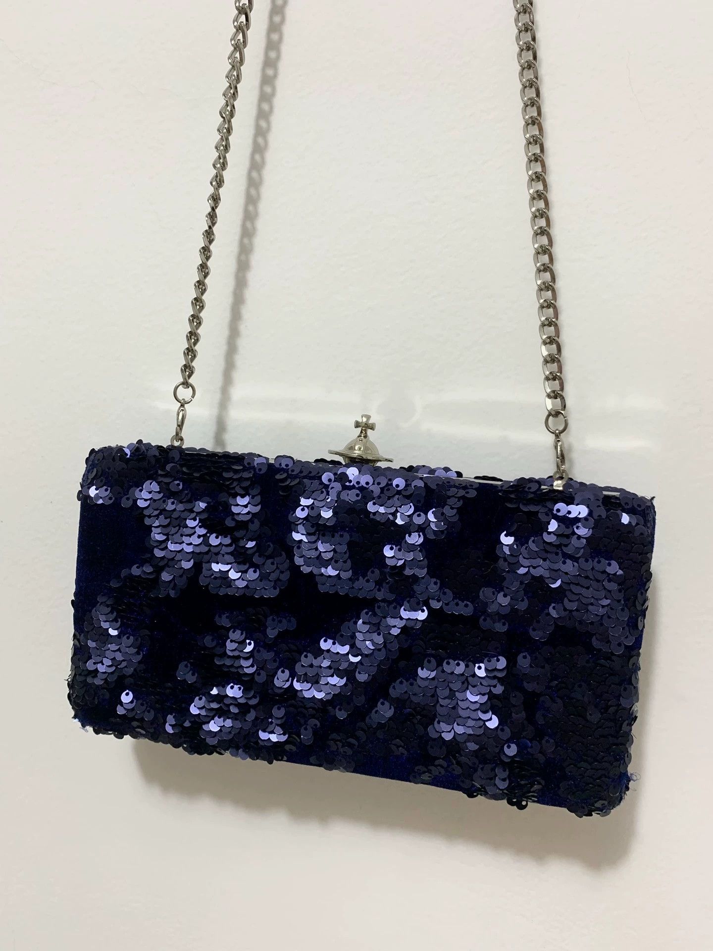 Vivienne Westwood VW Vintage Punk 3D Saturn Sequin Cobalt Blue Evening Bag Size ONE SIZE - 1 Thumbnail
