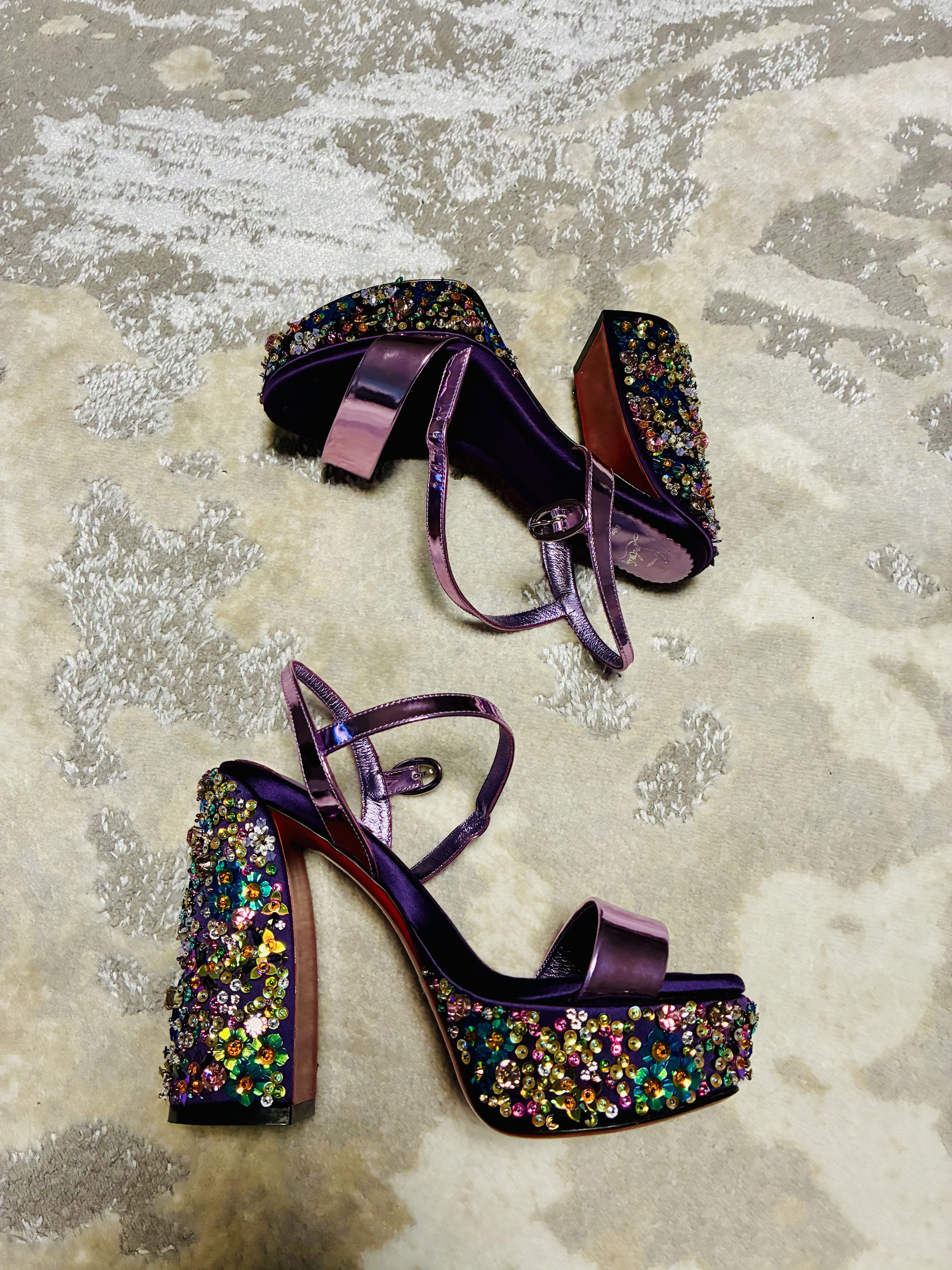 Christian Louboutin Christian Louboutin Movida Jane Platform Jeweled 35.5 Size US 8 / IT 38 - 5 Thumbnail