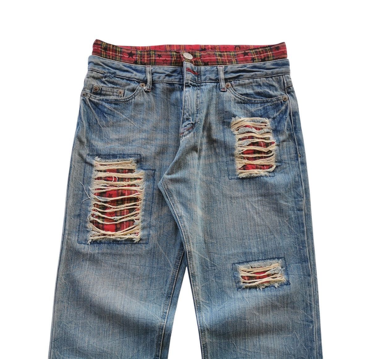 14th Addiction Double Waist Patches Statement Fashion Clawmark Jeans 32x30 Size US 32 / EU 48 - 4 Thumbnail