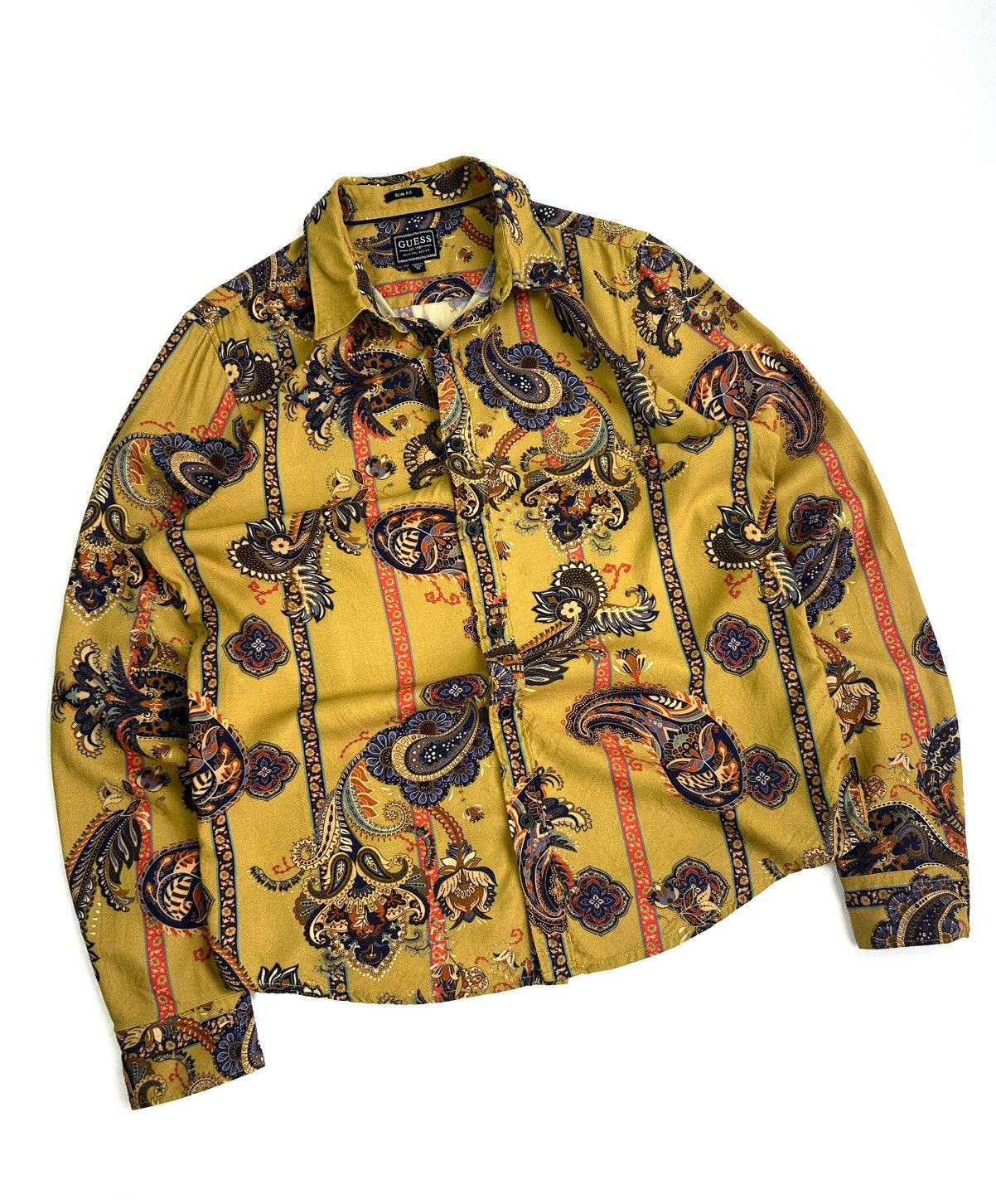 Guess rare Guess Button Up Men’s Shirt Gold M Slim Fit Vintage Y2K Size US M / EU 48-50 / 2 - 2 Thumbnail