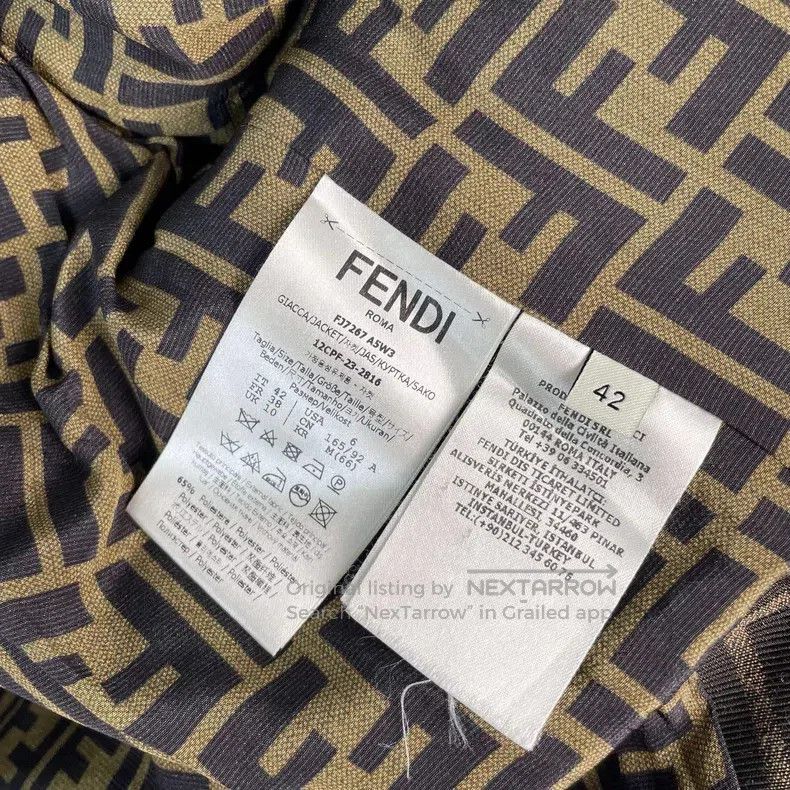 Fendi Fendi Monogram Print Jacket, Brown Size S / US 4 / IT 40 - 4 Thumbnail