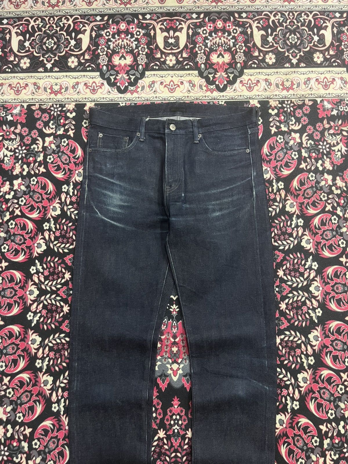 Lemaire × Uniqlo Vintage Uniqlo Raw Kaihara Denim Slim Straight Selvedge Jean Size US 33 - 3 Thumbnail