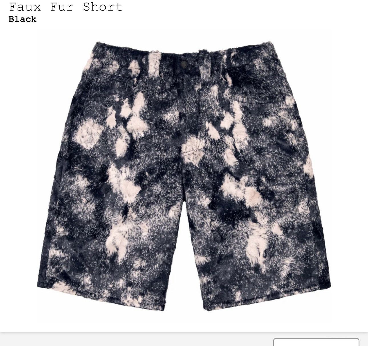 image of New Faux Supreme Shorts in Black White, Men's (Size 36)