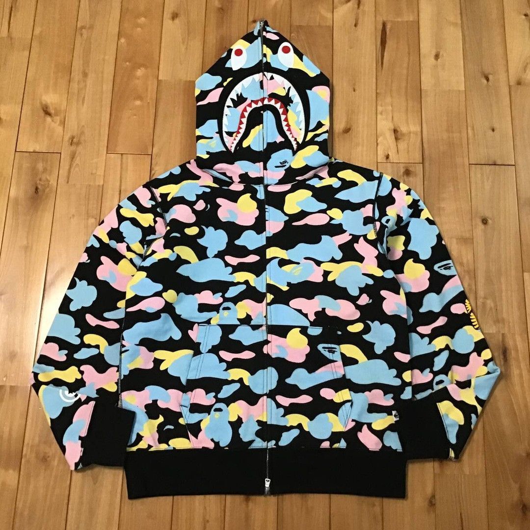 Bape BAPE Multi camo shark full zip hoodie cotton candy camo APE Size US M / EU 48-50 / 2 - 1 Thumbnail