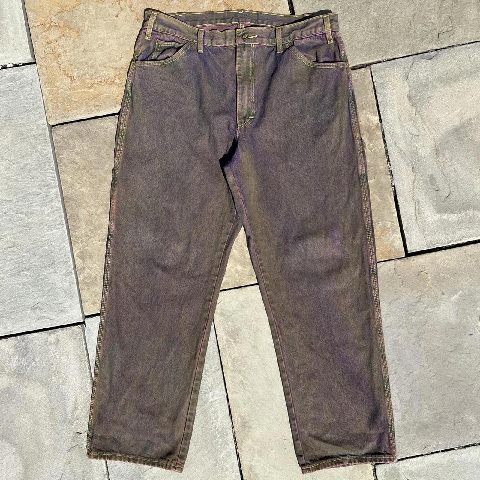 Dickies Reworked Dickies Purple Brown Yellow Denim Carpenter Jeans Size US 36 / EU 52 - 2 Thumbnail
