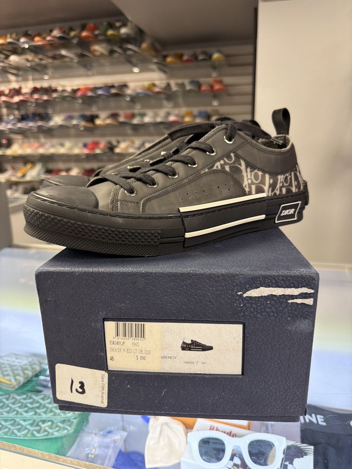 Dior Dior b23 black monogram low Size US 12 / EU 45 - 1 Thumbnail