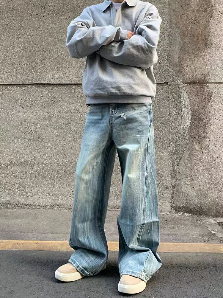 Designer × Jean × Vintage Vintage baggy ripped and distressed street jeans Size US 34 / EU 50 - 2 Thumbnail