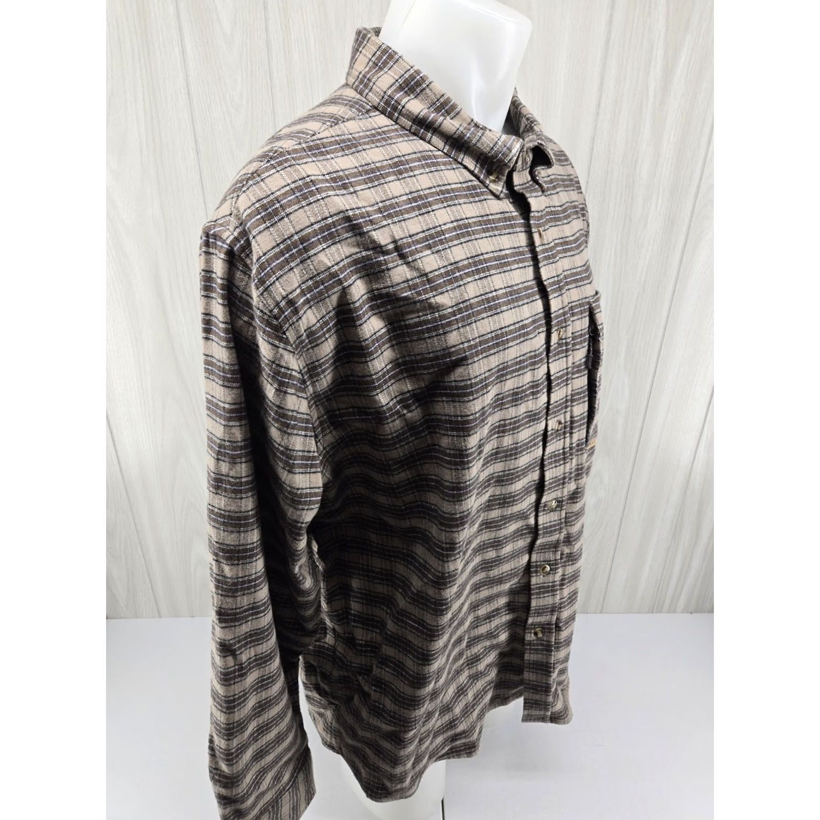 Vintage Drake Waterfowl Button-Up Flannel Shirt 2XL Brown Gray Plaid Shirt Men Regular Cotton Blend Long Sleeve Jacket Casual Workwear Size US XXL / EU 58 / 5 - 7 Thumbnail